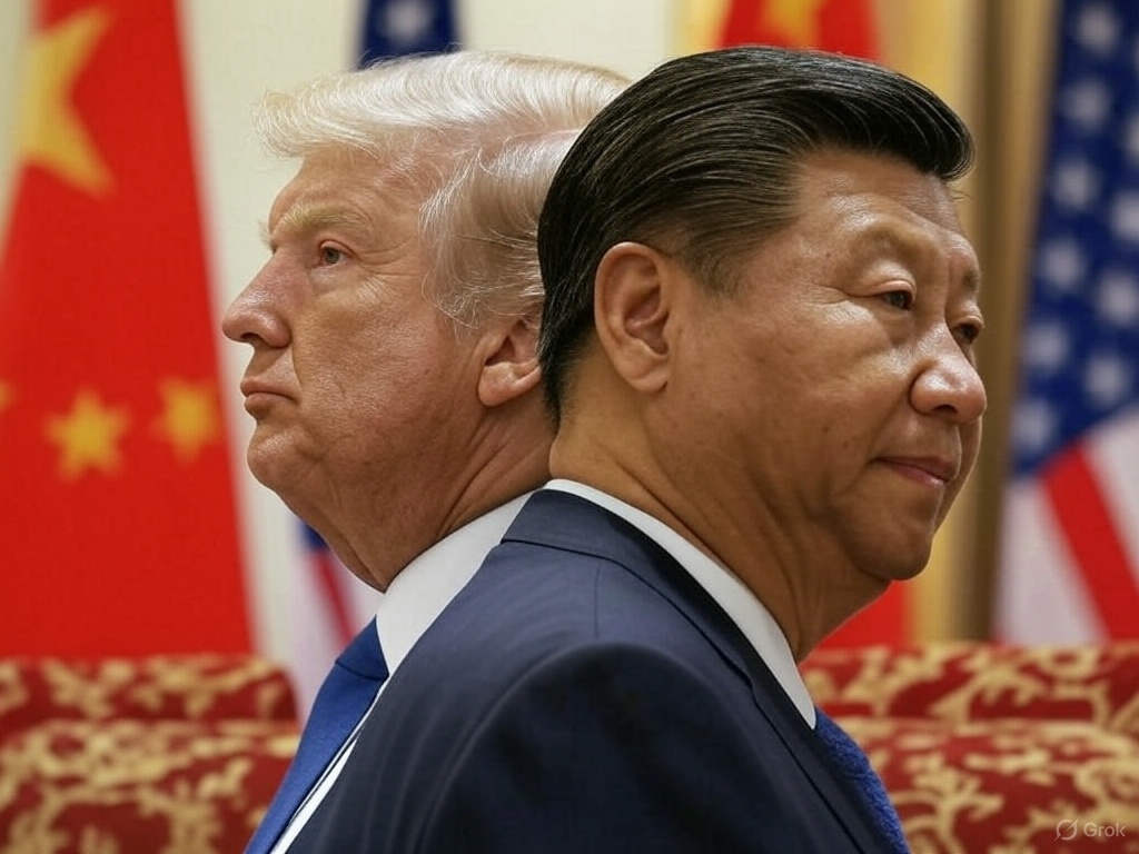 美中關稅戰，習近平，川普，美中大戰(圖取自grok ai)