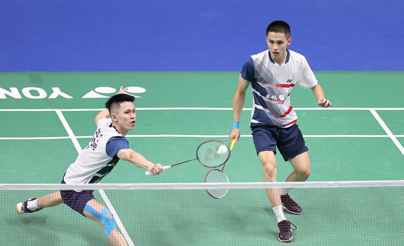 台灣羽球男雙組合李芳至（右）與李芳任（左）。資料照。