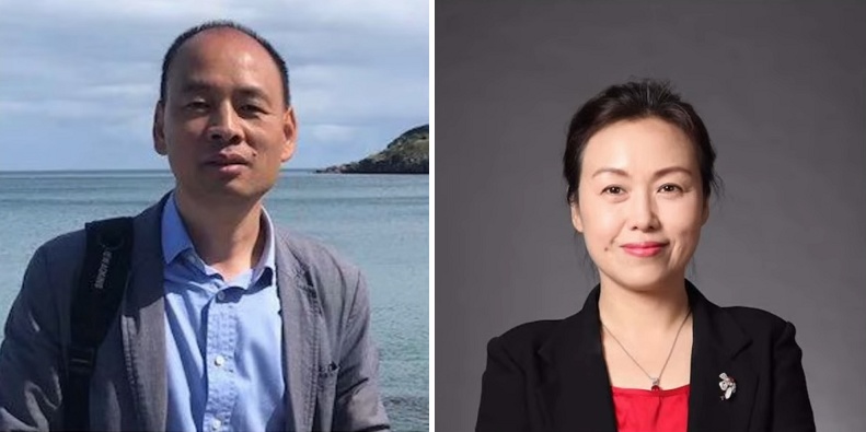 人權律師盧思位(左)和李國蓓(右)獲頒2025第九屆中國人權律師獎。