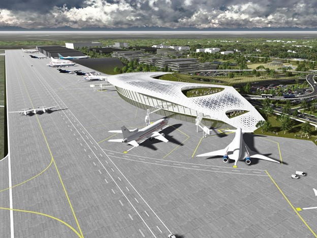 美國在台協會(AIT)21日表示台美正在洽談可能的太空港合作。(圖 : AIT臉書)