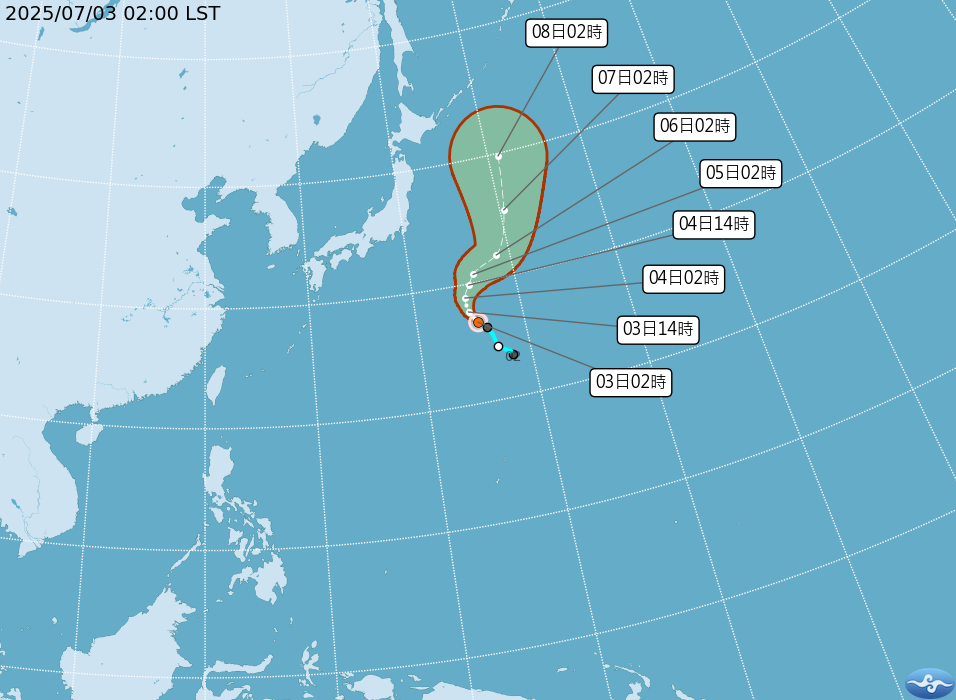颱風木恩形成，對台無直接影響。( 氣象署提供)