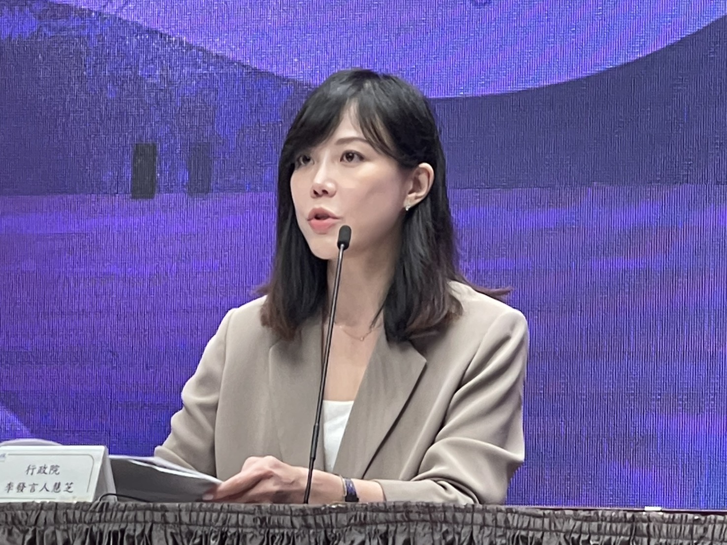 行政院發言人李慧芝。(鄭佑漢 攝)