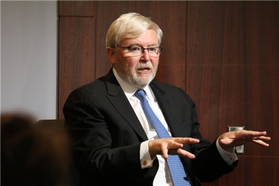 澳洲前總理陸克文表示，台灣若淪陷，中國軍事實力將更廣泛釋放。(檔案照)