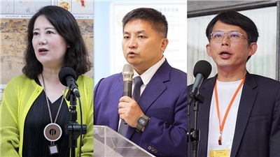 京華城案檢察官遭網路肉搜威脅，朝野立委3日齊聲譴責。圖左起民進黨立委吳思瑤、國民黨立委吳宗憲、民眾黨團總召黃國昌。資料合成照。(圖：中央社)