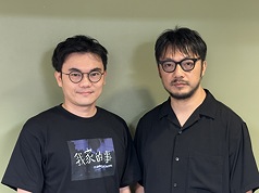 台灣電影「我家的事」與「器子」將在紐約亞洲影展「台灣璞玉單元」放映，導演潘客印（左）、簡學彬在紐約台北文化中心接受訪問。