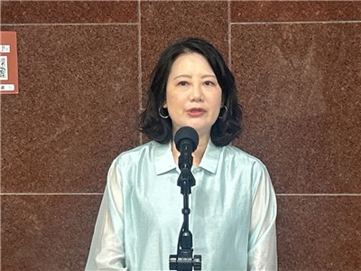 立法院會今天(25日)再度封殺賴清德總統提名的7名大法官人被提名人，民進黨團幹事長吳思瑤受訪時表達高度遺憾。(趙婉淳 攝)