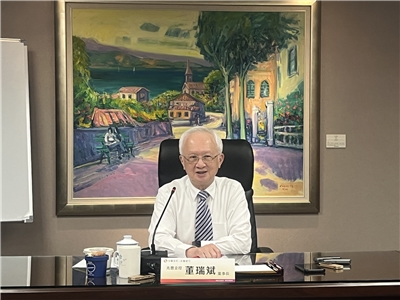 兆豐金控董事長董瑞斌（圖）表示，以兆豐銀行許多電子大廠客戶來看，並不懼怕關稅稅率，因為台灣廠商具有轉嫁的能力。 (陳林幸虹 攝)