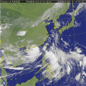 氣象專家表示，最新模式模擬顯示，21日受季風環流影響，水氣多、大氣不穩定，各地有局部陣雨或雷雨機會，東半部仍有較大雨勢。(圖：氣象署)