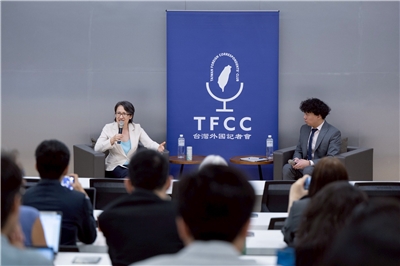 副總統蕭美琴出席台灣外國記者會。(圖：總統府)