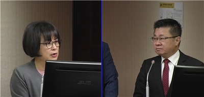 立法院衛環委員會7日排審「社會救助法」修正草案。左為民進黨立委林月琴、右為衛福部次長呂建德。(翻攝國會頻道)