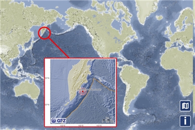 俄羅斯遠東地區的堪察加半島(Kamchatka)。(GFZ)