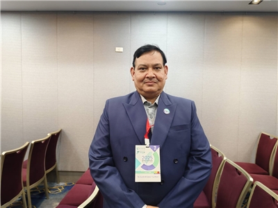 印度智庫「國家海事基金會」資深研究員艾格尼赫特里(Kamlesh Kumar Agnihotri)。(王韋婷攝)