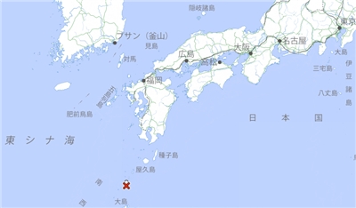 日本南部鹿兒島外海吐噶喇群島最近地震頻傳。(翻攝日本氣象廳)