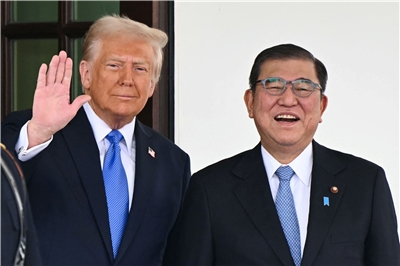 美國總統川普(Donald Trump，左) 、日本首相石破茂(右)。資料照。