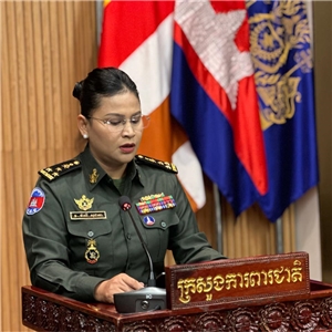 柬埔寨國防部發言人蘇潔達（Maly Socheata）。 (FB@Maly Socheata)