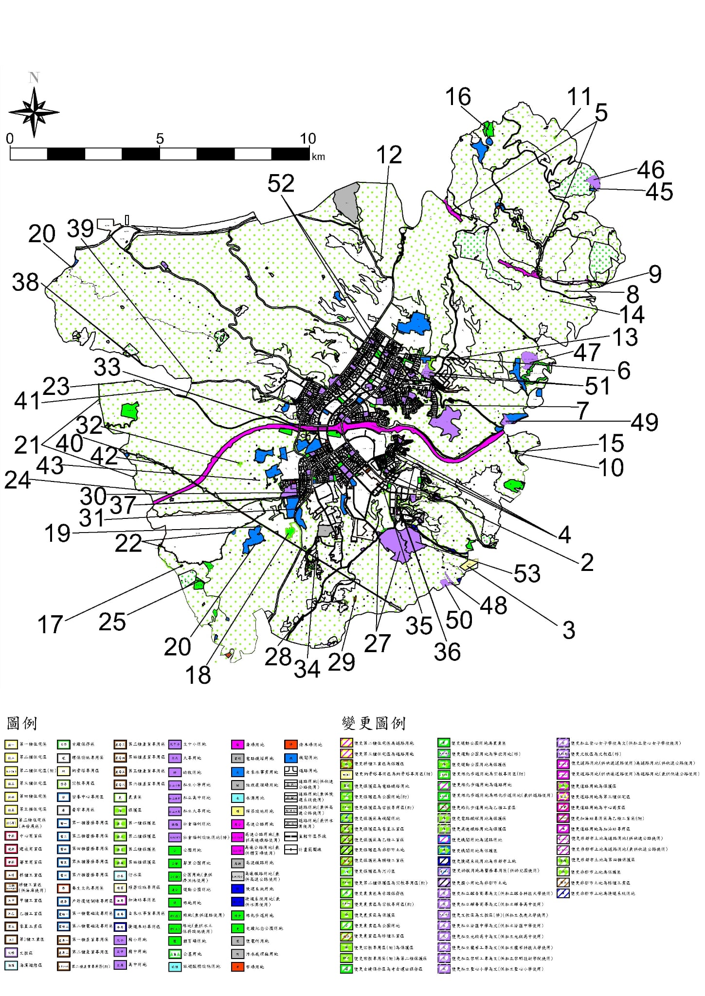 「變更林口特定區計畫(第四次通盤檢討)(第三階段)案」示意圖。(圖：國土署)