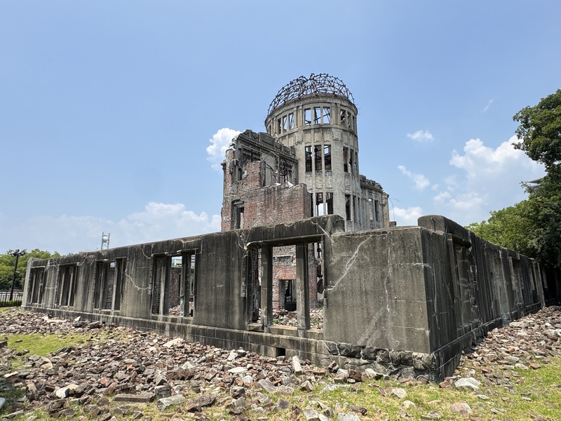 PF
二戰終戰80週年　原爆圓頂館訴說核武之恐怖
1945年8月6日，美國在日本廣島市投下原子彈。廣島
的和平紀念公園東北方有一座原爆圓頂館，是世界上
唯一被原子彈轟炸以殘破狀態保存下來的建築物。
中央社記者楊明珠廣島攝   114年8月20日
