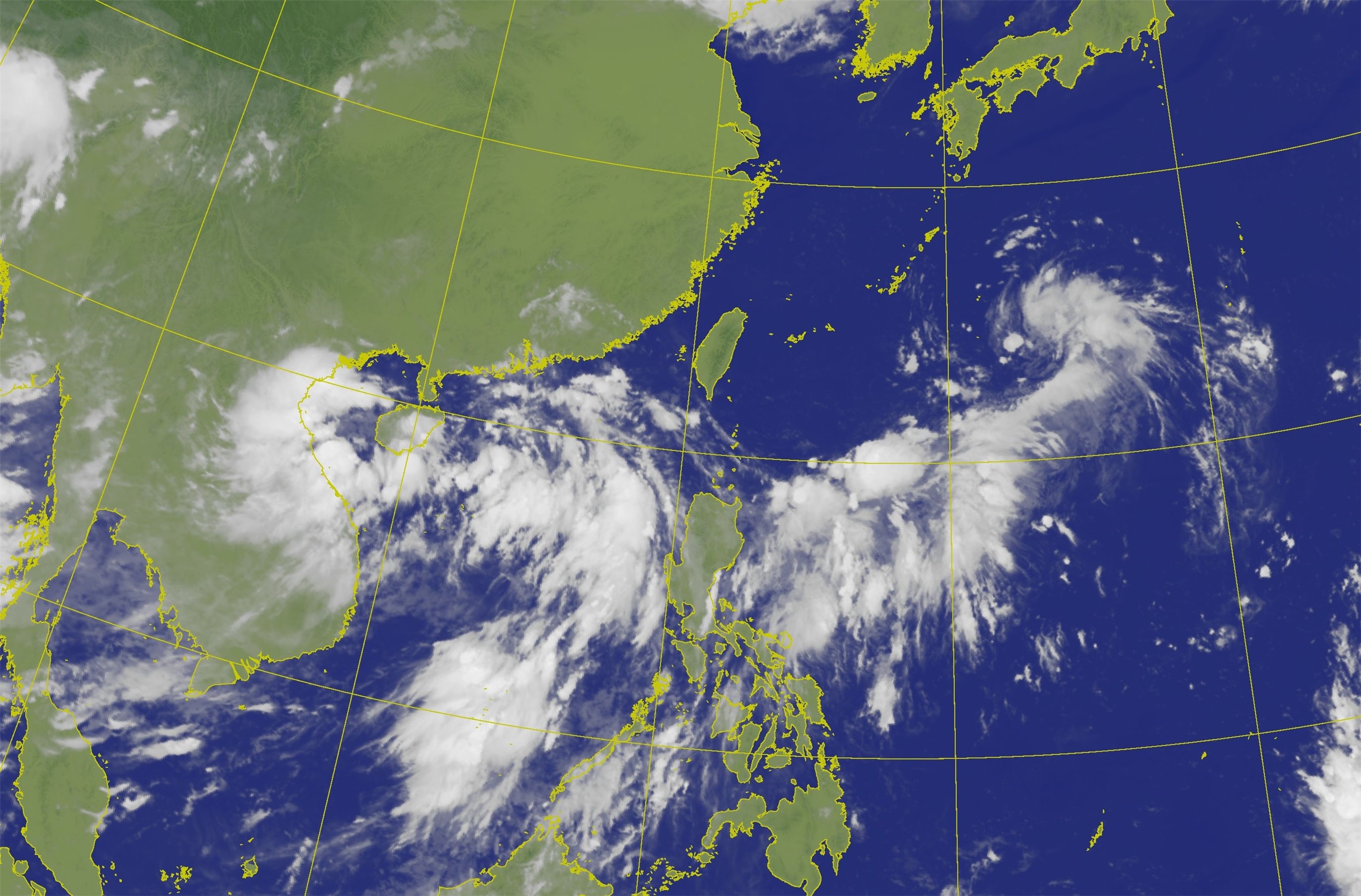 中央氣象署17日上午9:30發布的衛星雲圖。 (圖:中央氣象署)