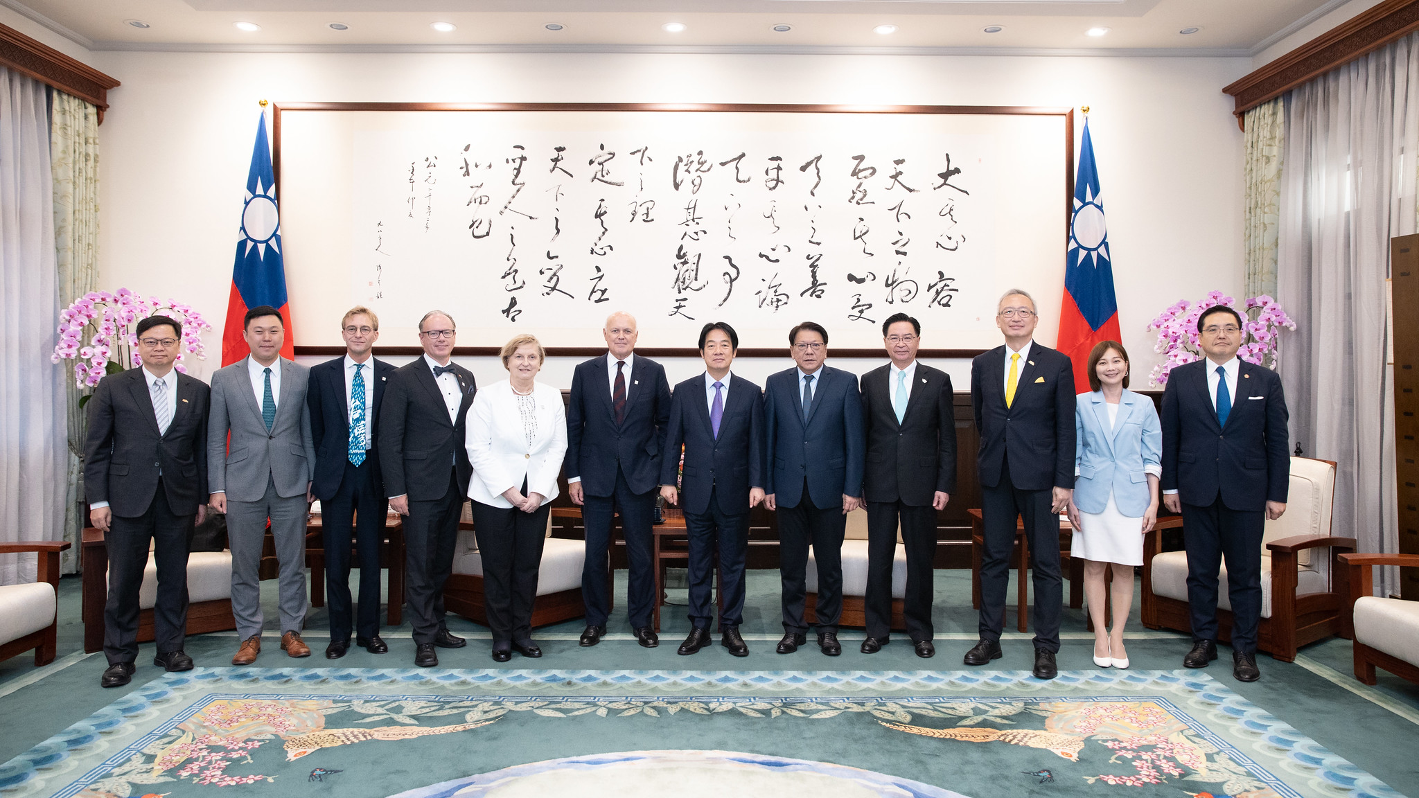 賴清德總統27日接見對中政策跨國議會聯盟。(圖：總統府)