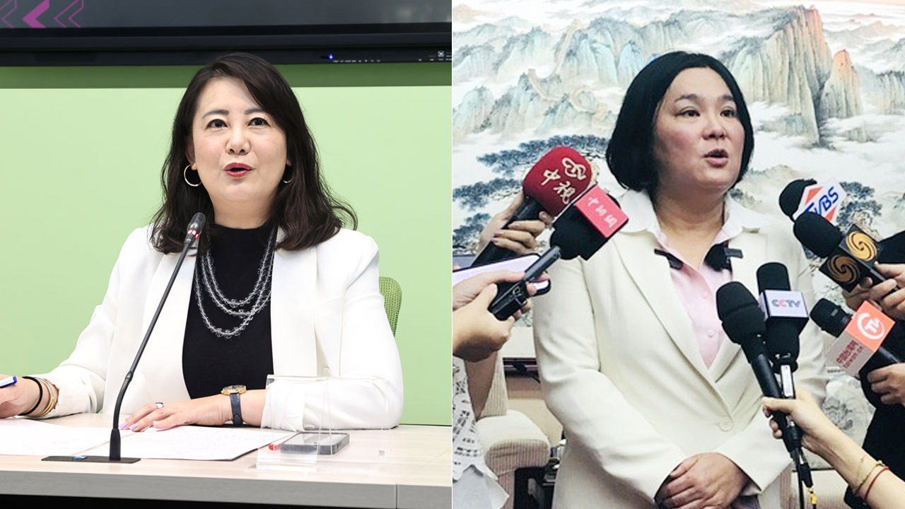 外傳行政院研擬對普發現金部分增訂排富條款，朝野各有看法。左為民進黨團幹事長吳思瑤、右為國民黨團副書記長陳玉珍。資料合成照。(圖:中央社)