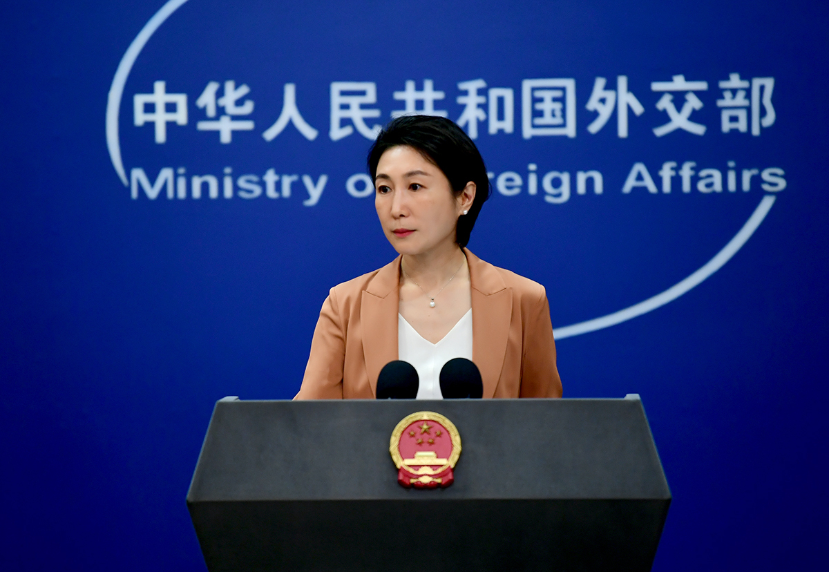中國外交部發言人毛寧。(FB＠MFA.CHN)