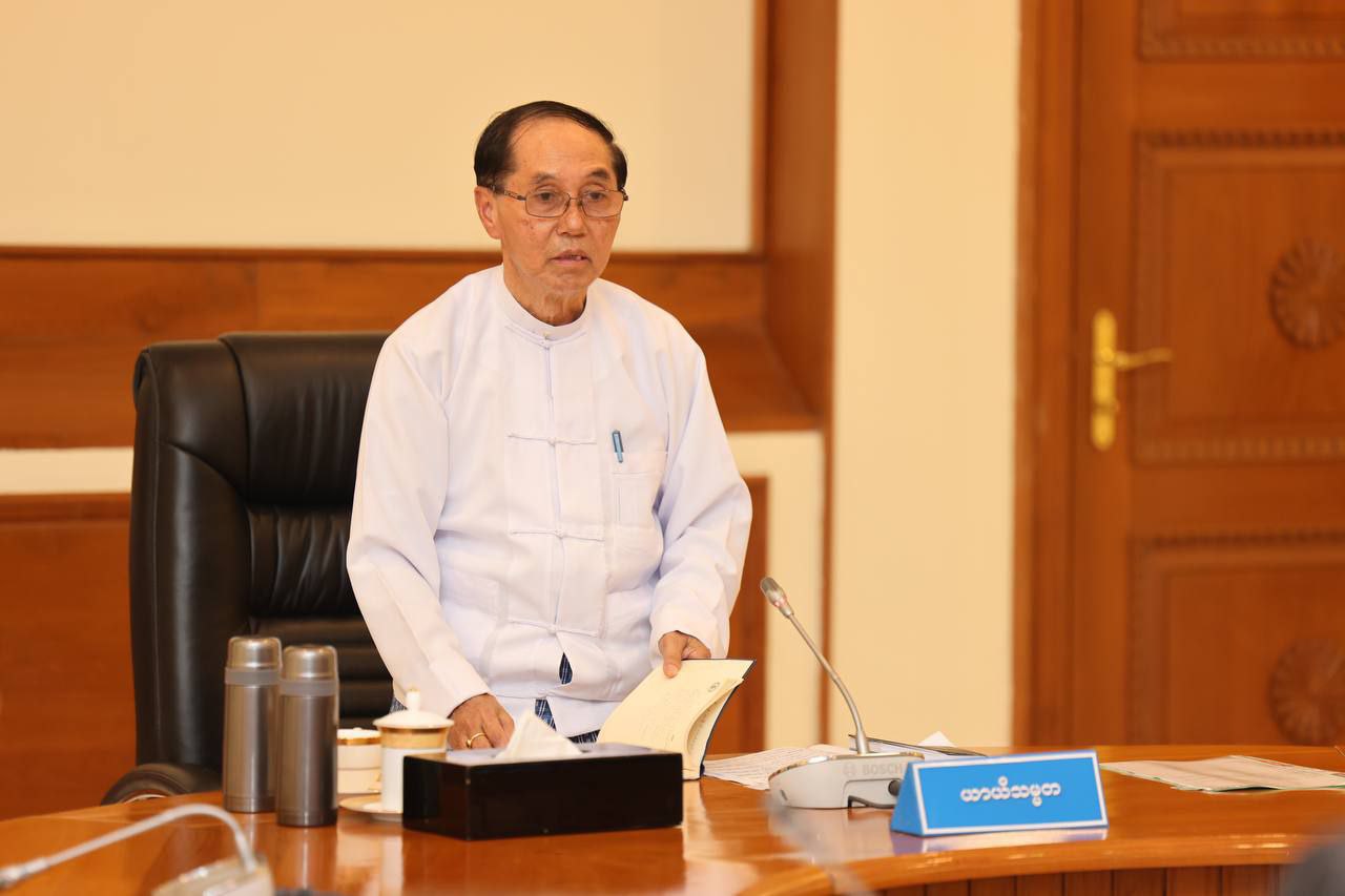 緬甸軍政府軍方任命的名義總統明穗(Myint Swe)。 (圖:翻拍自緬甸環球新光報)