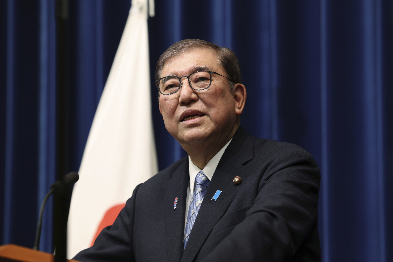日本首相石破茂(Shigeru Ishiba)。(AP/達志影像)