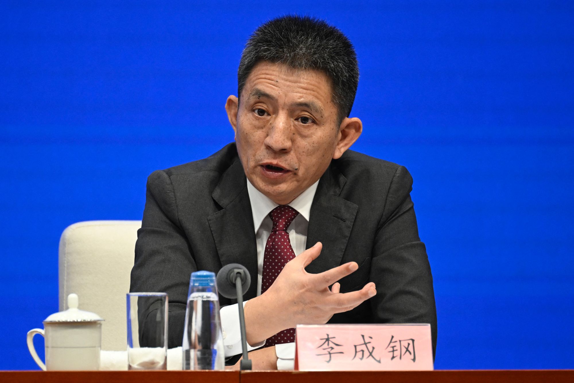 中國商務部國際貿易談判代表兼副部長李成鋼。 (AFP)