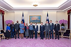 副總統蕭美琴5日接見友邦駐日內瓦聯合國暨其他國際組織常任代表團。（總統府提供）