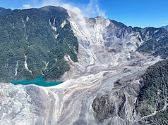 馬太鞍溪上游堰塞湖。（林業保育署花蓮分署提供）