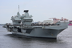 英國海軍最新型航空母艦「威爾斯親王號」今天泊靠東京港的東京國際郵輪碼頭，這是二次世界大戰後英國航艦首度泊靠東京港。威爾斯親王號此行被視為是劍指中國，目的在於深化日英準同盟關係。