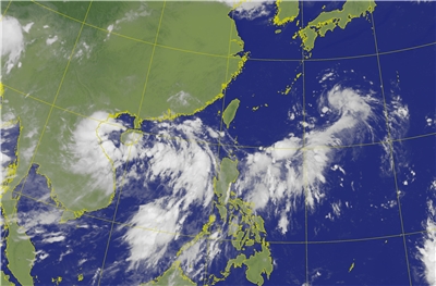 中央氣象署17日上午9:30發布的衛星雲圖。 (圖:中央氣象署)