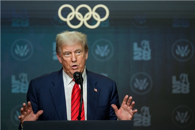 美國總統川普5日簽署一項行政命令，成立2028年夏季奧運白宮工作小組。(圖:X@WhiteHouse)