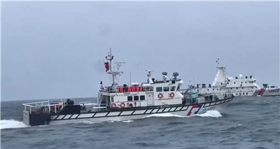 4艘中國海警船24日2度襲擾金門水域遭海巡併航驅離。資料照。(圖：海巡署金馬澎分署)