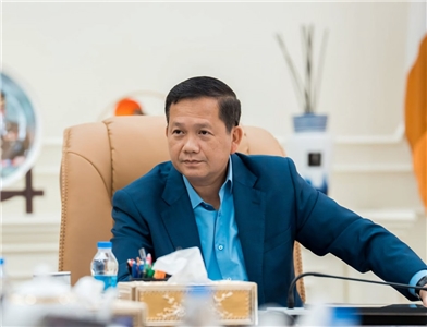 柬埔寨總理洪馬內(Hun Manet)出席國民議會會議。資料照。(圖：洪馬內臉書)