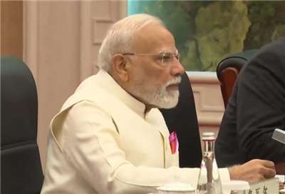 印度總理莫迪31日出席在天津舉行的上海合作組織會議。(X@narendramodi)