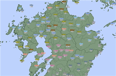日本九州多個地方這兩天陸續降下破紀錄豪雨。 (圖取自FB@台灣颱風論壇｜天氣特急)