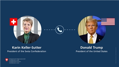 瑞士總統兼財政部長凱勒蘇特(Karin Keller-Sutter)7月31日與美國總統川普通話，並表示「貿易逆差仍然是川普關注的焦點」。(翻攝Karin Keller-Sutter社群平台X)