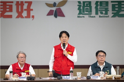 賴清德總統9日視察雲嘉南前進指揮所。 (圖:總統府)