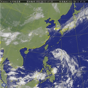 氣象署已在12日上午發布楊柳颱風海上颱風警報，13日估計在台東登陸，東半部及南部要防大量降雨致災，花東則要嚴防中心附近的「破壞性」強風。(圖:交通部中央氣象署)