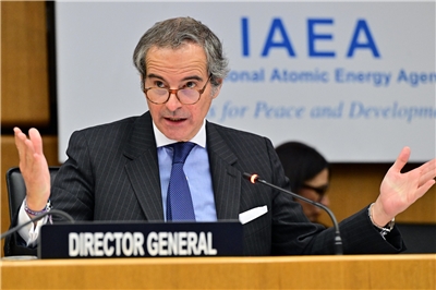 聯合國國際原子能總署署長葛羅西表示，稽查小組已「重返伊朗」。(X@rafaelmgrossi)