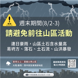 雨神持續發威！ 嘉義以南周休二日續防大豪雨。