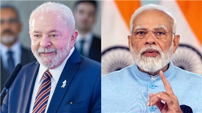 巴西總統魯拉(Luiz Inacio Lula da Silva，左)和印度總理莫迪(Narendra Modi，右)7日通話，兩人矢言「捍衛多邊主義」。資料合成照。(魯拉臉書/莫迪推特)
