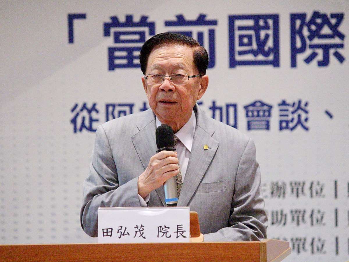 國策研究院董事長田弘茂4日表示，戰後由美國主導的國際秩序及國際規則，包括聯合國、世貿組織等重要多邊體系，目前都在退化甚至消失 (央廣記者王照坤 攝)