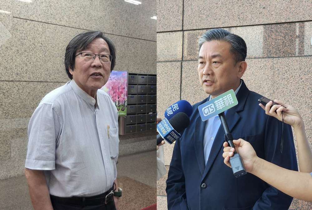 民進黨選對會今天(10日)召開首度會議，召集人邱義仁（左圖）、選對會成員王定宇（右圖）接連現身。（劉玉秋攝）