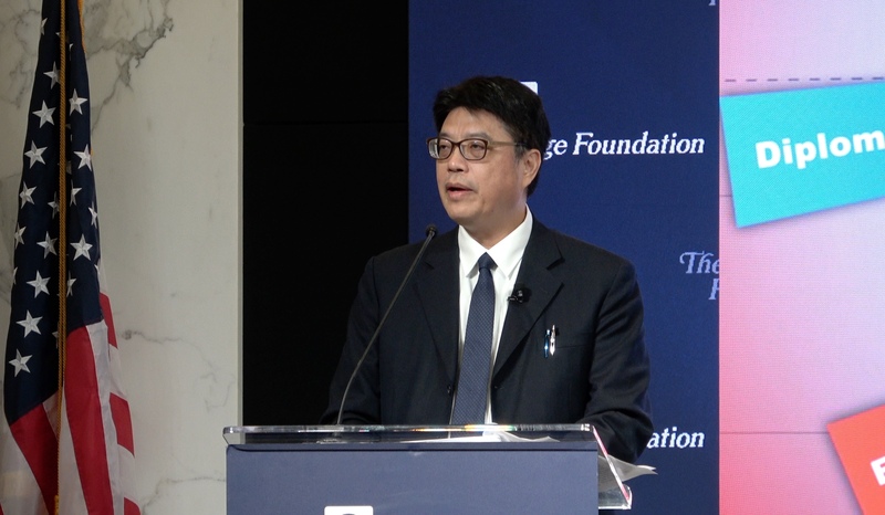 陸委會主委邱垂正12日在華府智庫傳統基金會發表演說表示，若北京武力併台，將引發骨牌效應。
