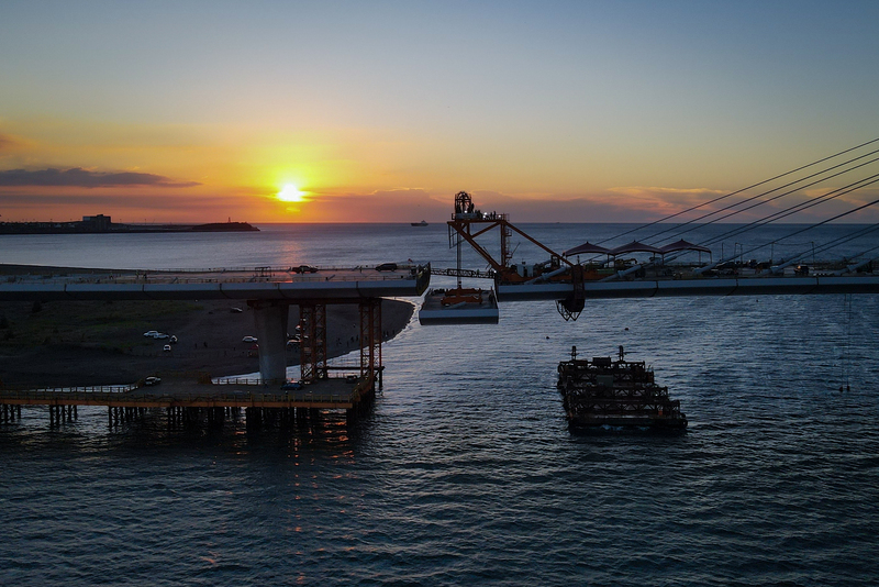 淡江大橋將合龍。資料照。(圖:中央社)