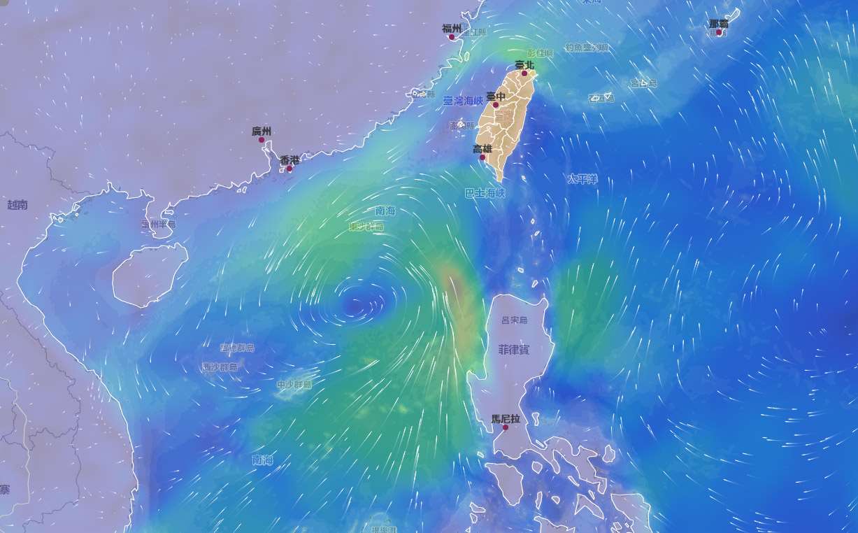 氣象署6日發布颱風生成訊息，原位於南海的第19號熱帶性低氣壓，晚間8時發展為輕度颱風塔巴(國際命名：TAPAH)，預測未來對台灣無直接影響。(翻攝氣象署官網)