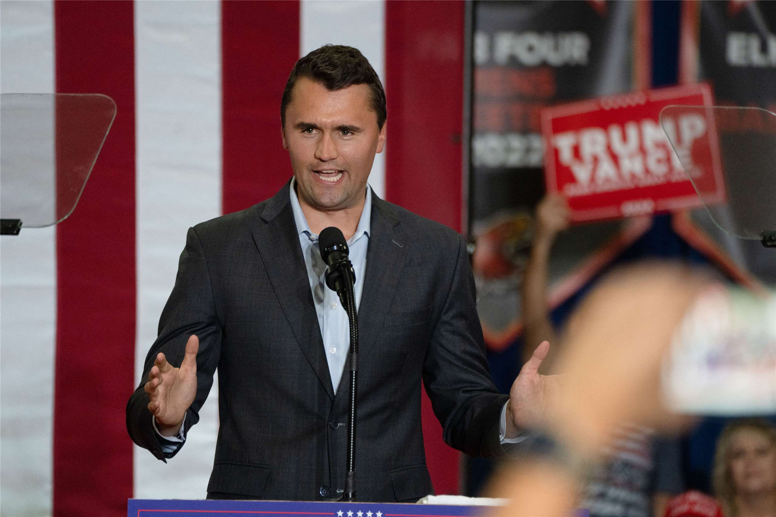 美國總統川普(Donald Trump)的政壇盟友、保守派政治評論員柯克(Charlie Kirk)。 (AFP/檔案照)