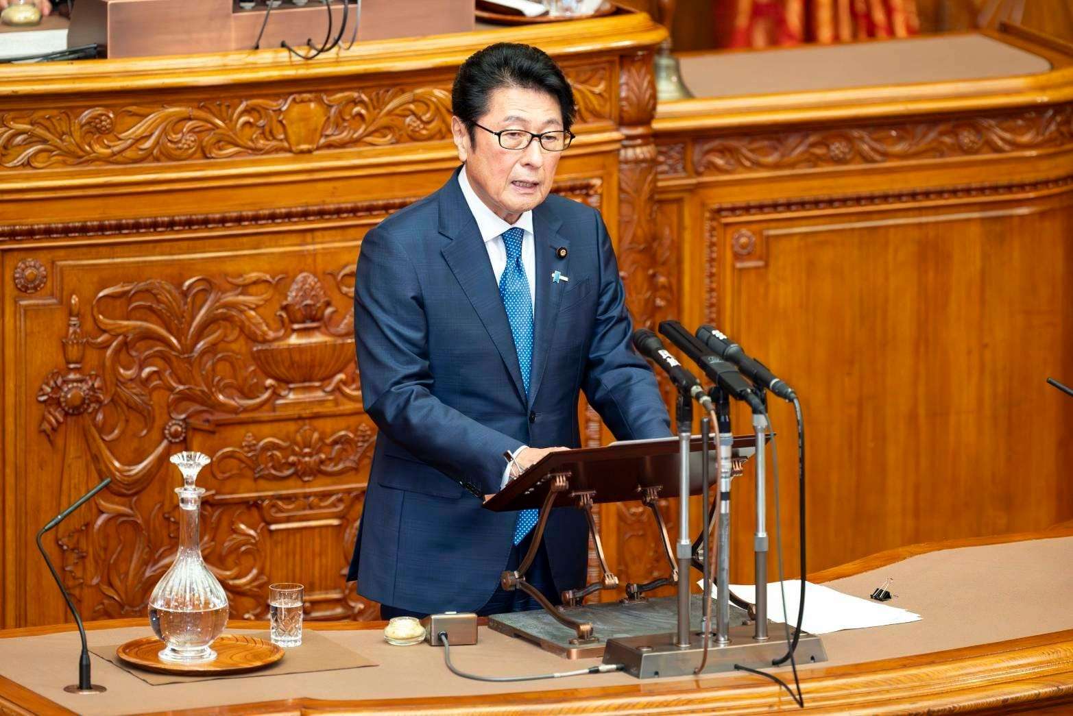 日本參議院自民黨議員會長松山政司。資料照。(翻攝「松山まさじを応援する会」臉書)